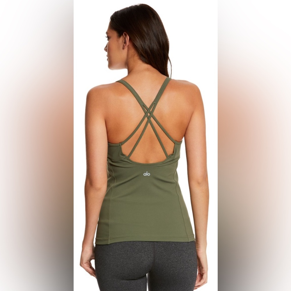 Alo Yoga Lotus Tank Jungle Green